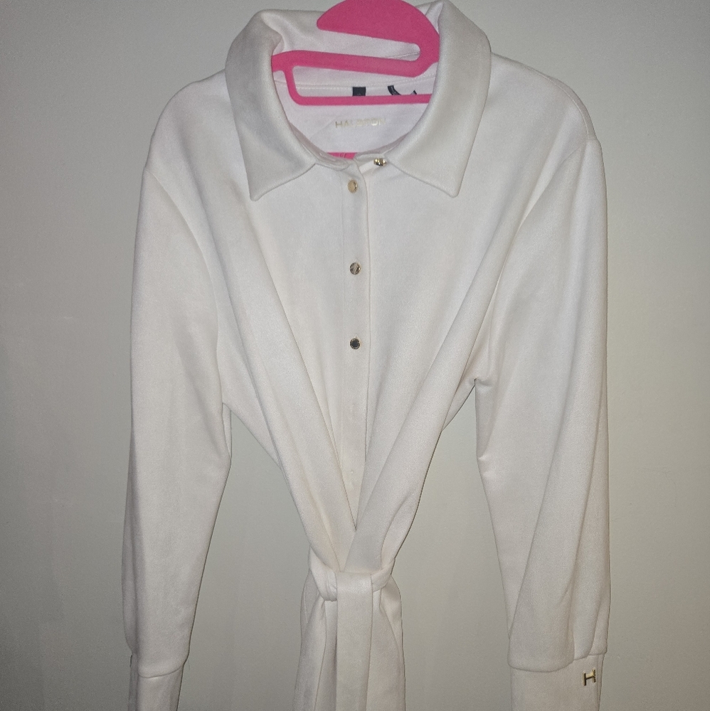 Halston Heritage White Dress with Classic Elegance